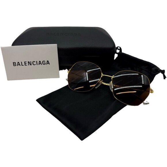 Authentic BALENCIAGA Sunglasses BB0014S Brown Metallic #36635355 - Picture 1 of 12